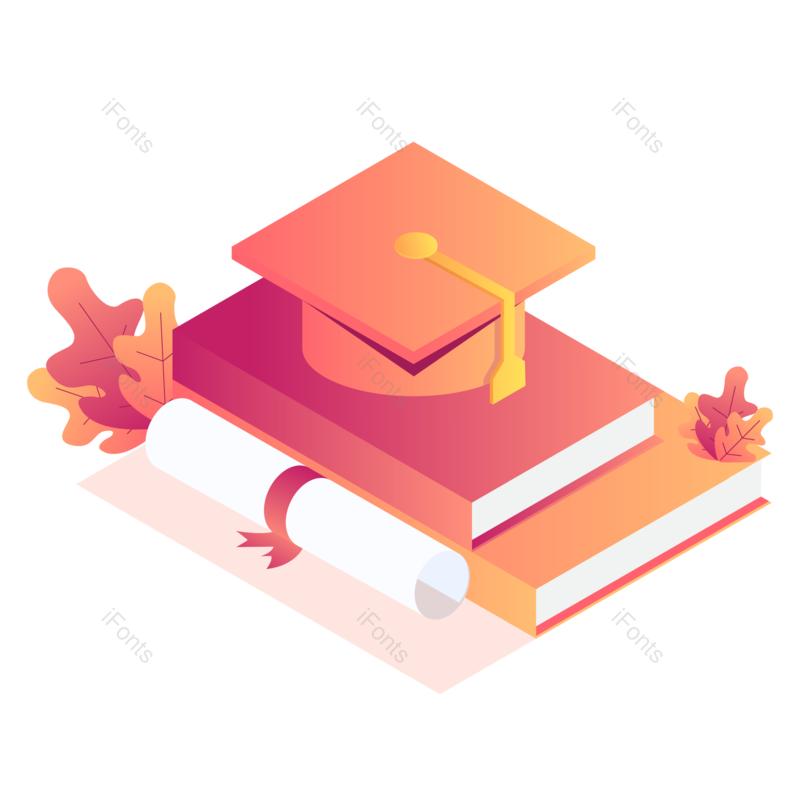 毕业季图片,博士帽元素,毕业PNG,书籍免抠素材